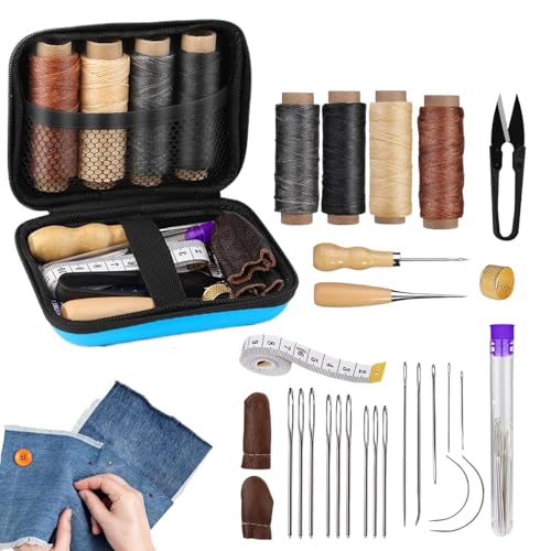 Verktygssats för – handsynålar för arbete – robusta läderbearbetningsverktyg och tillbehör för möbel- och soffreparationer