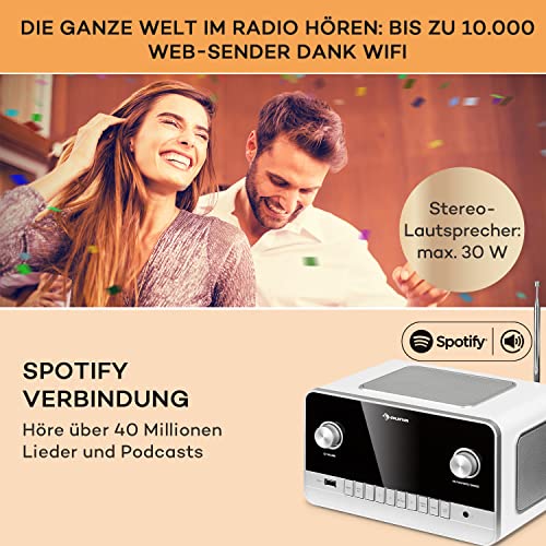 auna Connect 150 MKII 2.1-Internetradio - smartes WLAN-Radio mit Breitbandlautsprechern, Bluetooth Webradio DAB/DAB+/FM Empfang, 2,8" TFT-Anzeige, App-Steuerung, schwarz – Bild 4