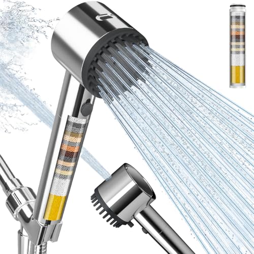 Image of Filtered Shower Head with Handheld, 5 Spray Mode Showerhead with Filters