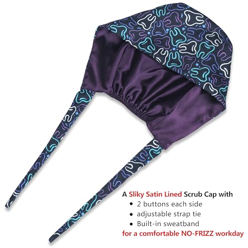 Image of ABAMERICA Working Caps with Button and Sweatband, Adjustable Working Hats for Women Men, One Size(Tie Back or Toggle)