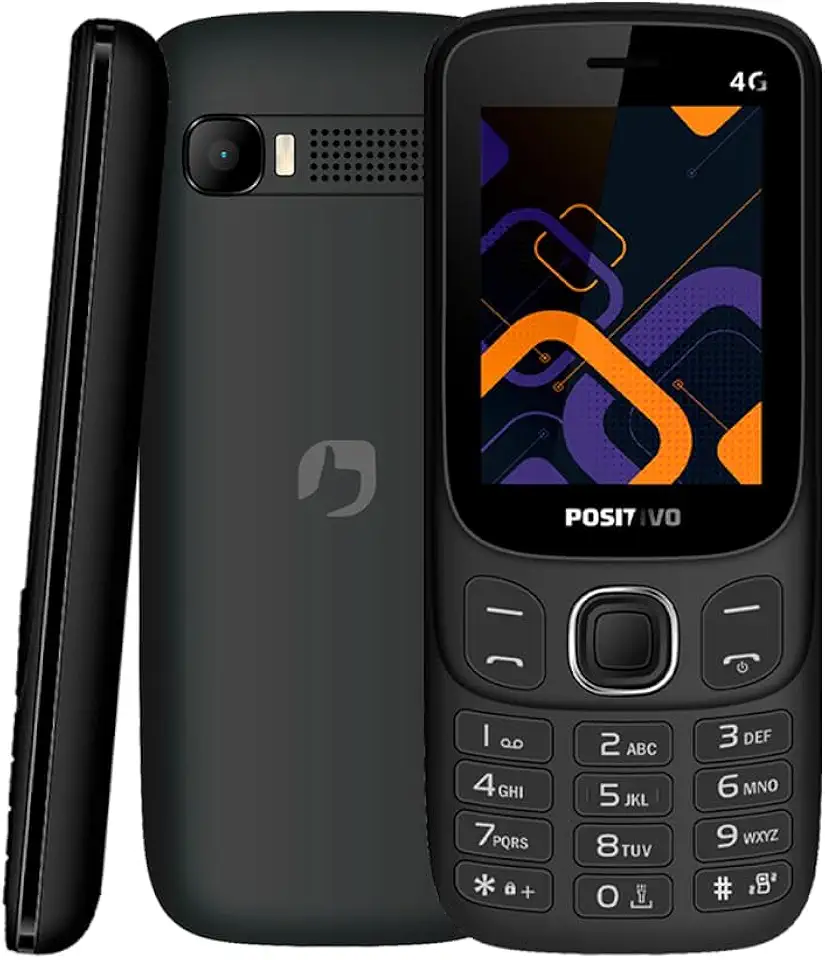 Celular Positivo P41 4G, Tela 2.4", 32MB RAM, Dual SIM, Rádio FM, Bateria 1000mAh - Preto