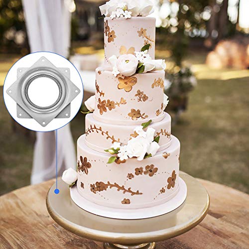 16Pack Lazy Susan Hardware, 4”Square Lazy Susan Turntable Bearings, 300lbs Capacity 5/16”Thick Swivel Plate for DIY Lazy Susan Project Storage Organizer Rack Cake Decorating Sculpture Displays - Thumbnail 6