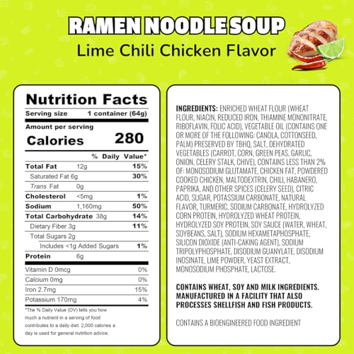 Image of Maruchan Instant Lunch Ramen Noodles, Lime Chili Chicken Flavor - Japanese-Style Instant Noodle Soup, Easy Meal Ready in 3 Minutes - 2.25 Oz. (12 Pack)