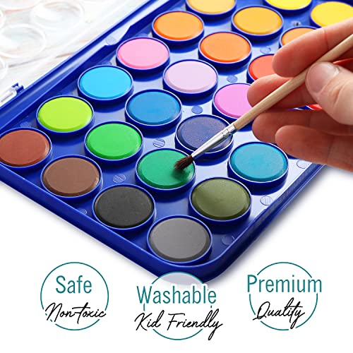 Ultimate Stationery 2 Pack Watercolor Paint Set 12 Vivid Colors Includes Watercolour Mixing Palette And 2 Brushes thumb #2