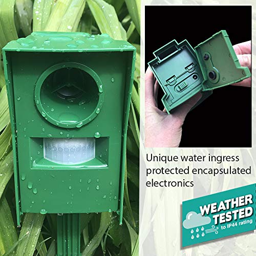 The Big Cheese Mega-Sonic Cat Repeller STV606 (Ultrasonic, Motion-Activated, Weather Tested, Humane) Clear One Size, Green - Image 5