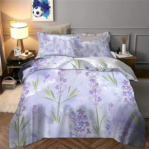 Housse de couette lavande avec fermeture éclair douce microfibre léger