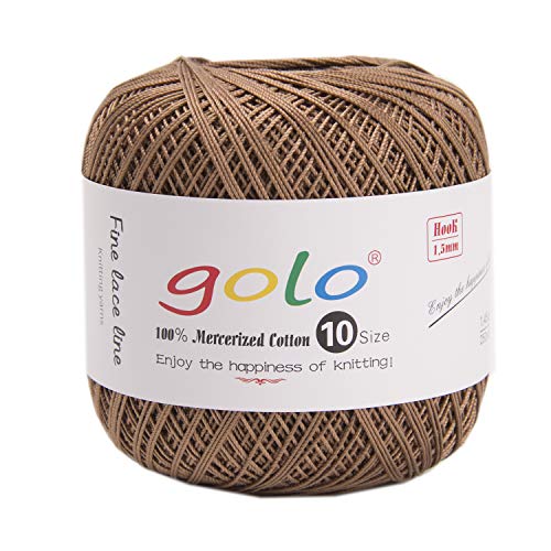 Image of golo Crochet Thread Yarns for Hand Knitt Size10 Golden Coffee 736