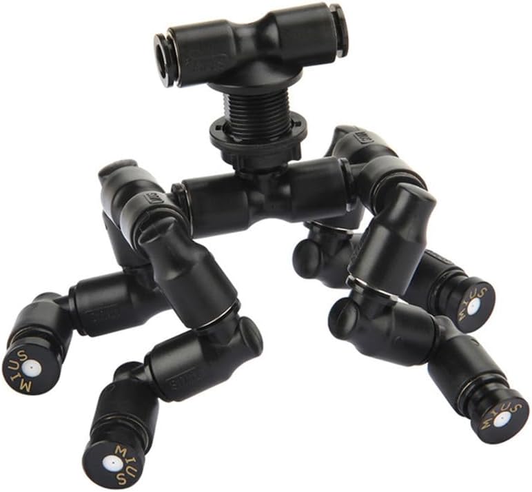 360 Degree Rotating Reptiles Fogger Mist Sprinkler Terrarium Nozzle Adjustable Greenhouse Pet Cooling System(Four Head)