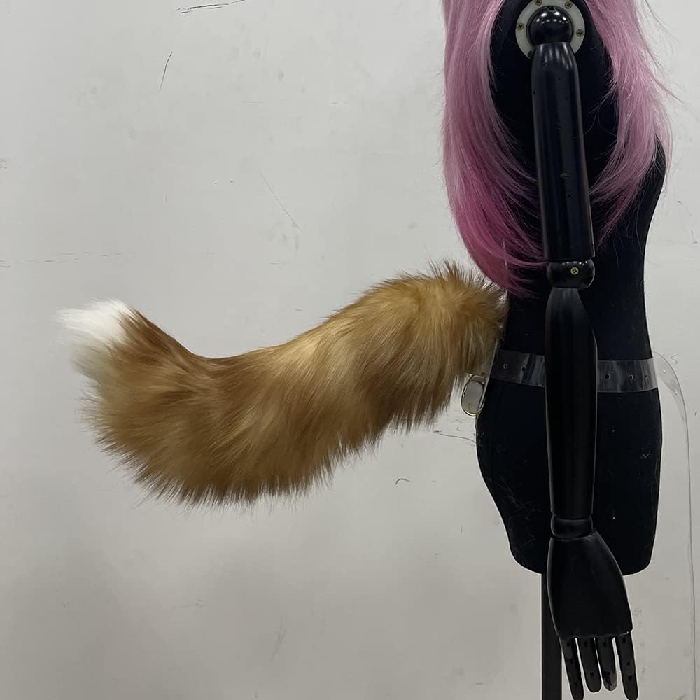 Electric Movable True Fur Fox Cat Wolf Tail Headband Kitten Halloween Cosplay Lolita Furry Tail 05