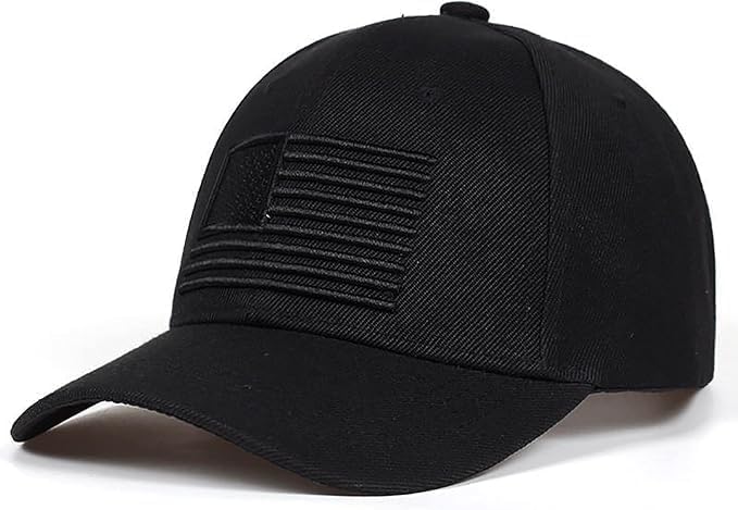 Black Low Profile Hat - Adjustable Embroidered Baseball Cap for Men or Women