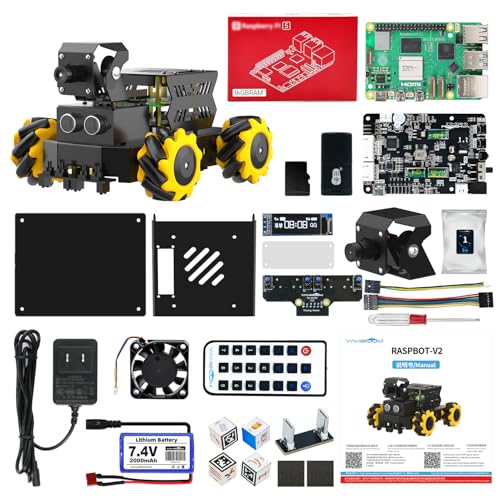 Image of Yahboom AI Vision Robot Pi5-16GB with 2DOF HD Camera Mecanum Wheels Support Python Progamming Open Source DIY Robot Kit for 16+ Teens (with RPi 5-16GB)