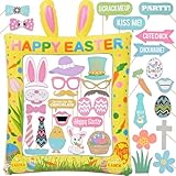 Fun Giant Easter Themed Inflatable Selfie Photo Frame & Props Set for Pictures & Decors Happy Easter Photobooth Props Party Decors for Bunny Egg Selfie Photobooth Props Spring Photography