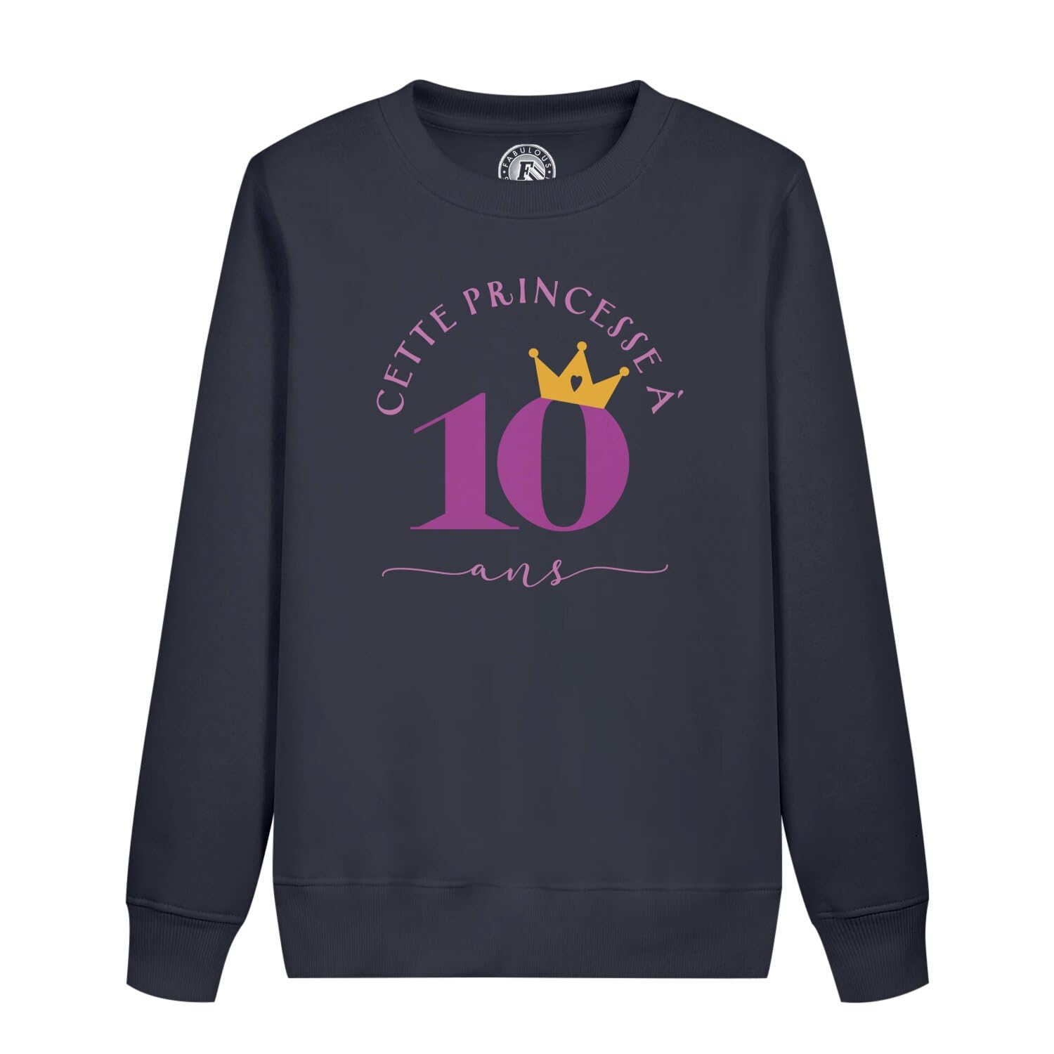 Sweatshirt enfant 10 ans princesse pour fete et anniversaire