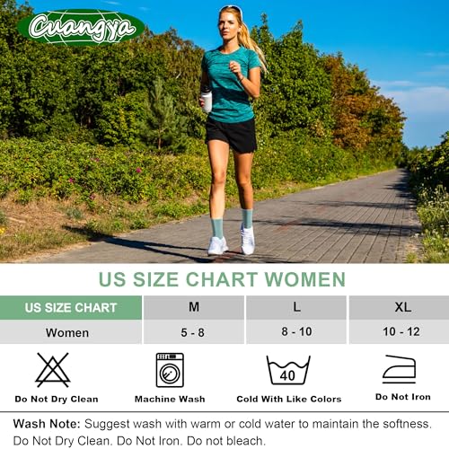 Image of Crew Socks Women Athletic Hiking Running Cushioned Compression Socks 3-5 Pairs