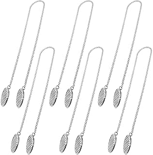 Yingcen 6Pcs Metal Silver Napkin Chains Portable Napkin Holder Napkin Clips Alloy Napkin Fixing Clip Chain for Fixing Napkins Elegant Adult Bib Serviette Clip Neck Chain Dinner Accessory (Yingcen047)