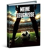 Zeugnismappe A4 mit 30 Hüllen - Geschenke zur Einschulung Schulanfang, Dokumentenmappe A4 Sichtbuch Urkundenmappe Mappe mit Klarsichthüllen, Document Organizer für Zertifikate Urkunden, Fußballmuster