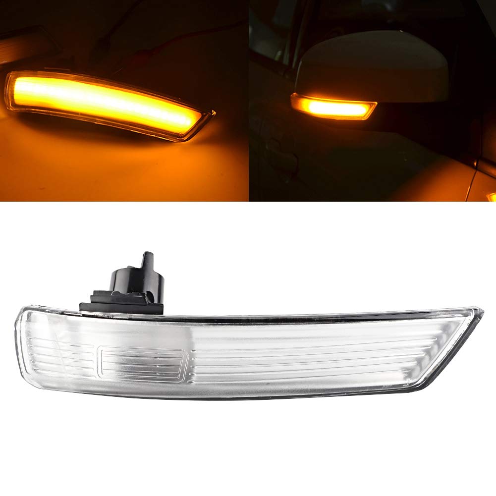 Qiilu Indicador de espejo , luz de señal de giro con indicador de espejo retrovisor izquierdo/derecho para Focus 2012-2017(right)