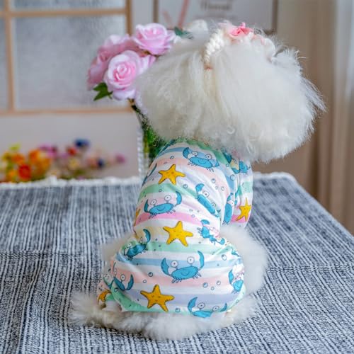 Image of CuteBone Small Dog Pajamas Shirt Stretchy Summer Puppy Pjs Soft Cat Onesies Pet Clothes for Daily Wear DA22L