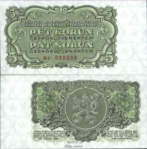 Prophila Collection Checoslovaquia Pick-No. 80b billete de banco de 5 Korun 1953