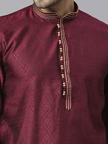 Image of Rajubhai Hargovindas Men's Jacquard Work Kurta Set