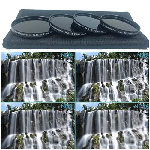 Image of 58mm Neutral Density ND Filter 2 /4 /8 /16 Kit with 4 Pocket Carry Pouch for Nikon 18-55mm /55-100mm /55-250mm /D3000 /D3100 /D3200 /D5000 /D5100 /D5500