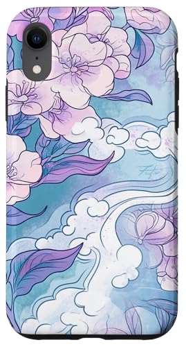 Korean Lilac flower in Aesthetic grunge retro Kpop vaporwave Case for iPhone XR
