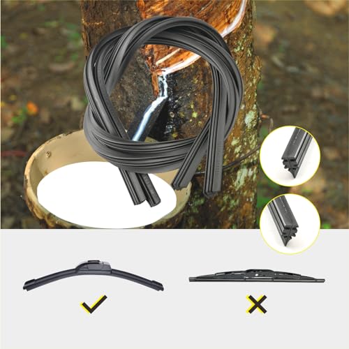 Image of 26 Inch Windshield Wiper Refills (Pack Of 4), Automotive Replacement Windshield Wiper Blade Refills, 26 inch Adjustable Size of the Universal Wiper Rubber Refills