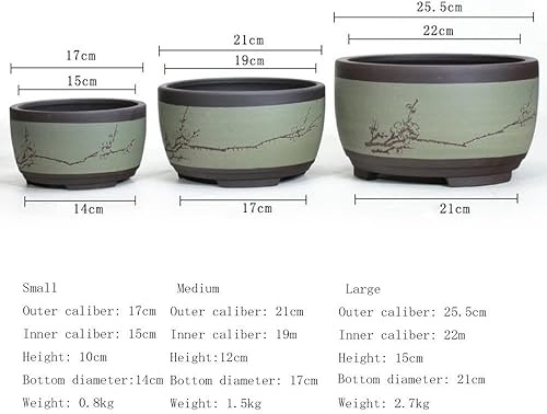 Miniatura 5 de BUNCC Maceta redonda de cerámica para suculentas sin esmaltar macetas de bonsái de cerámica para plantas de interiorexterior jardín decorativo