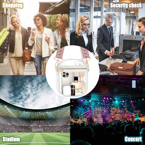 Image of Fibrdoo Clear Crossbody Purse Bag, Clear Bag Stadium Approved with Front Pocket for Concerts Sports Festivals