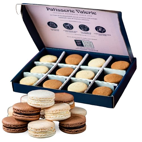 Patisserie Valerie Macaron Gift Box 12 Chocolate & Vanilla Macaro...