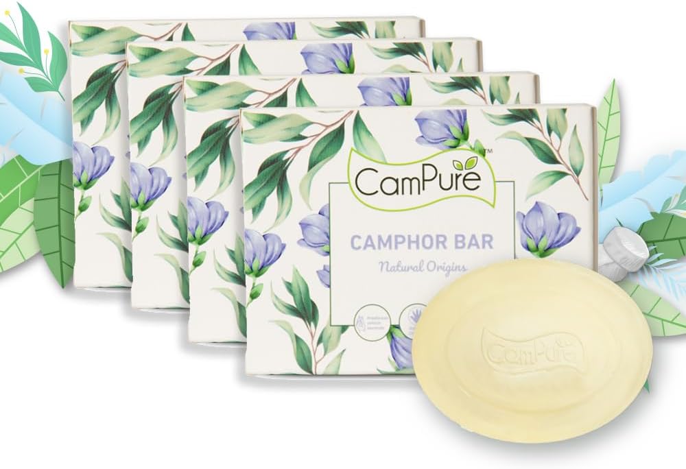 MANGALAM Camphor Soap - Soft and Fresh (Pack of 4)