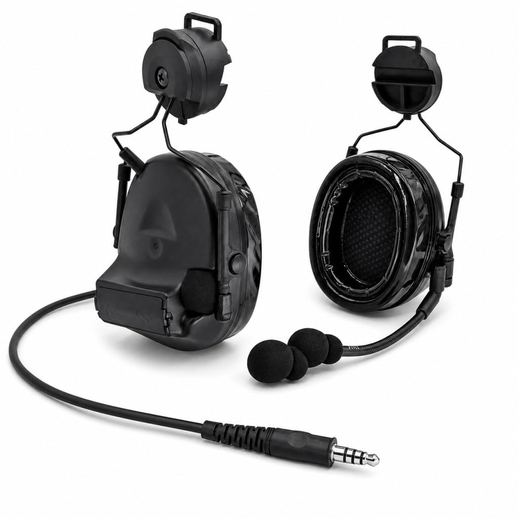 Casque tactique C2 en silicone noir avec support de rail ARC, réduction du bruit, pour sports de plein air