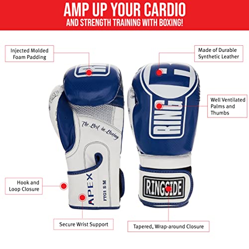 Image of Ringside Apex Bag Gloves, IMF-Tech Boxing Gloves with Secure Wrist Support, Synthetic Boxing Gloves for Men and Women