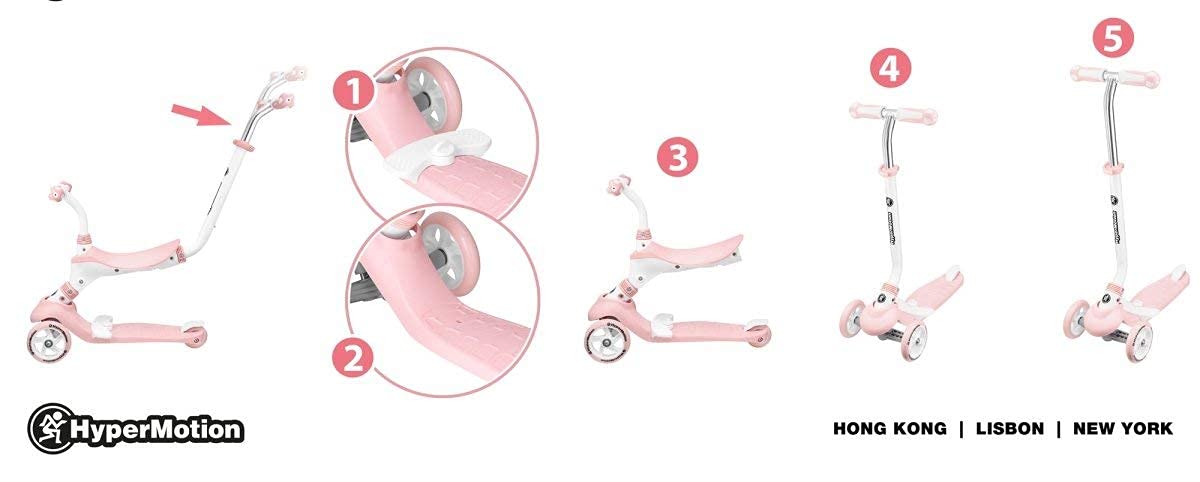 HyperMotion, Kinderroller für die Kleinen, Multifunktionsroller, Kickboard, Tretroller, Kinderscooter für Mädchen und Jungen, Roller mit Sitzgelegenheiten, Mini-Roller