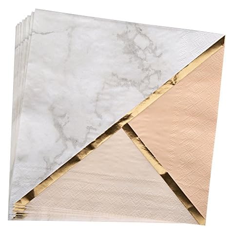 Neviti Colour Block Marble Napkins - Peach Cover
