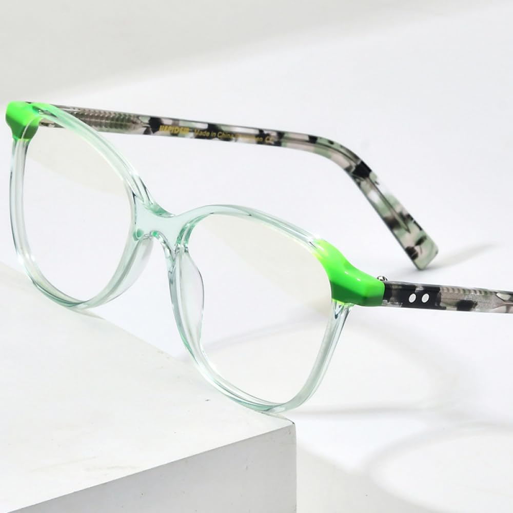 MUTYNE Montura de gafas de acetato multicolor para hombre, anteojos cuadrados retro, gafas para mujer