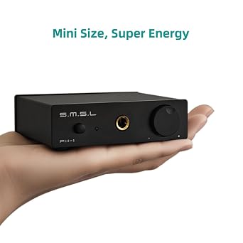 S.M.S.L PH-1 Mini Phono Preamp, Stereo Preamplifier with RCA/6.35mm Headphone Output, Preamp for MM Turntable Phonograph Record Player with DC 5V Power Supply