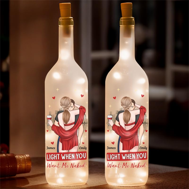 Image of Pawfect House Custom Bottle Lamp, Personalized Anniversary Wedding Gifts for Husband and Wife, Him and Her, You Make My Heart Smile, Housewarming Gifts for Couple, Welcome Home Decor
