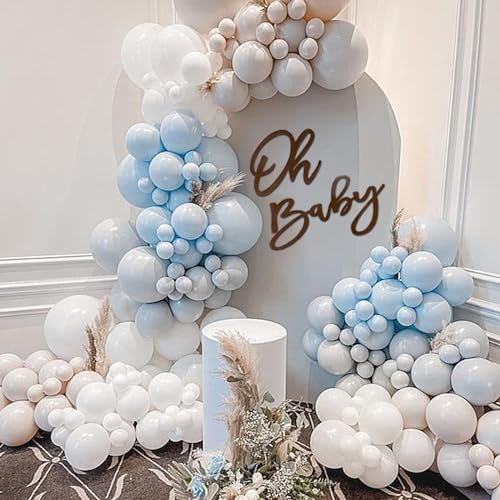 Image of Oh Baby Sign for Backdrop - Felt Baby Shower Sign Balloon Arch Decor Oh Baby Letters Banner for Boy Girl Baby Shower Gender Reveal 1st Birthday Party - Brown
