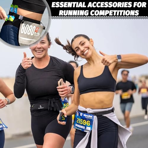 Triathlon Startnummernband,Startnummernband Triathlon,Startnummernband,Startnummernhalter,Einstellbar Laufgürtel,Ring Running Belt,Marathon Laufgürtel,Für Radfahren,Triathlon,Marathon,Laufen,Schwarz