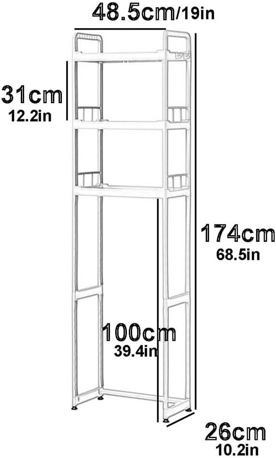 Storage Over Toilet Bathroom Organizer Rack, Durable Bathroom Shelf Over The Toilet, Fit Most Toilets, Space-Saving, Easy Assembly (Color : Blue)