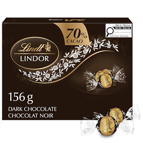 Lindt LINDOR 70% Cacao Dark Chocolate Truffles Gift Box, 156 Gram Box, Chocolate Gift Box Perfect for Gifting