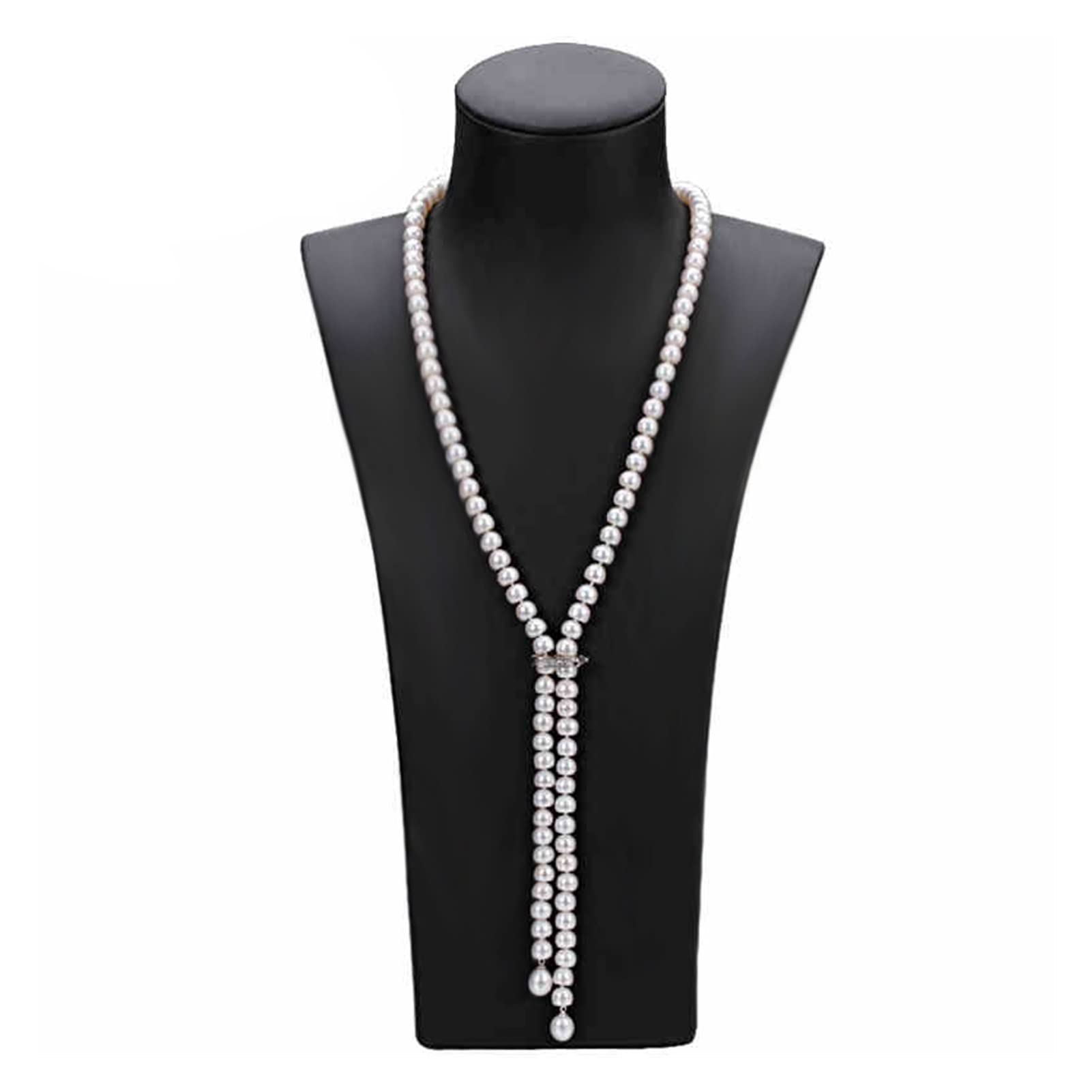 Lange Süßwasserperlen Halskette Modeschmuck Geschenk White Pearl