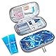 SUNMON Insulin Kühltasche mit 2 wiederverwendbaren Kühlakkus, Isolierte Insulin Pen Kühltasche Wasserdicht Reisetasche für Diabetikerzubehör,4-6 Std.Kühlung Medikamententasche 20.8x9.4x3cm (Blau)