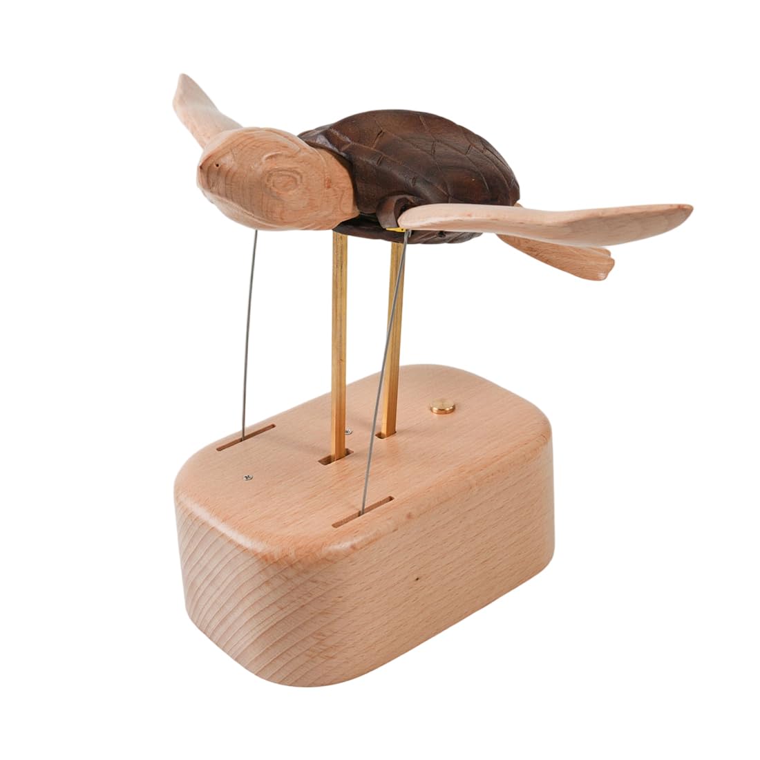 MECHIX Wooden Sea Turtle Model, Handcrafted Kinetic Mechanical Sculpture, Pre-Assembled Ocean Creature Desk Decor, Stress Relief Display Ornament, Finished Ready-to-Use Model