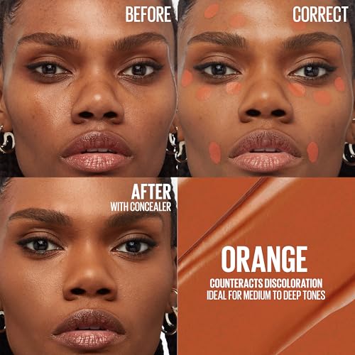 Image of Maybelline Instant Age Rewind Instant Eraser Color Correcting Concealer, Crease-Resistant Coverage, Up to 12HR Moisturizing Wear, Orange Color Corrector, 159, 1 Count
