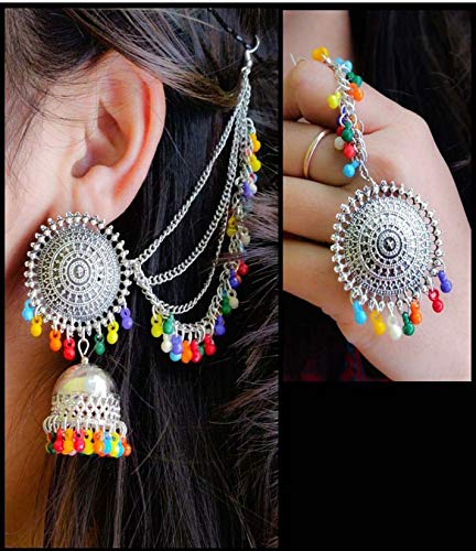 Image of Total Fashion Oxidised Tikka Earrings For Girls And Women