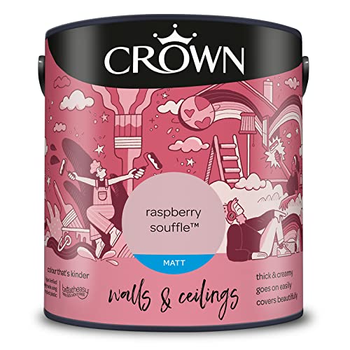 CROWN 2.5L Breatheasy MATT Emulsion Paint for Walls & Ceilings - RASPBERRY SOUFFLE