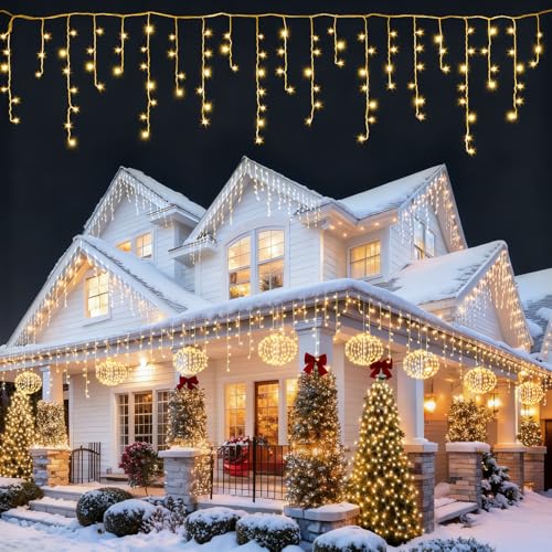 AGOTD - Catena luminosa effetto ghiaccio per esterni elettrica, tenda