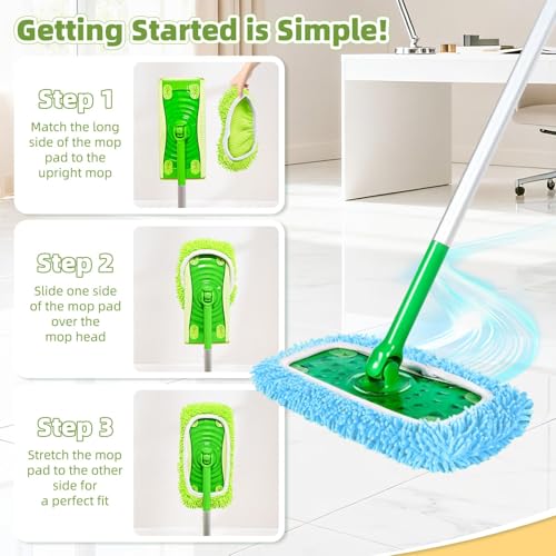 6 Stück für Swiffer Feuchte Bodentücher, Ideal für Swiffer Bodenwischer Nass, Waschbar für Swiffer Bodentücher, Mikrofaser tücher für Swiffer Wet/Dry Schnelle Oberflächenreinigung, Mit Wäschebeutel